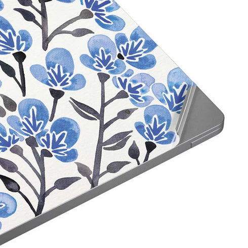 Cat Coq Blue Cherry Blossoms Universal Laptop 16in (13 x 9.4in) Skin